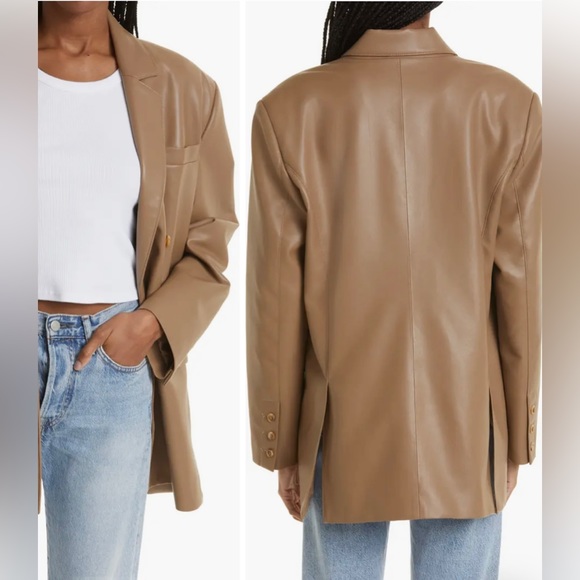 Pistola NWT Roman Oversize Faux Leather Jacket in a Taupe color - Picture 4 of 14